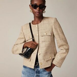 J.Crew Isabelle lady jacket in plaid English wool size 6 EUC